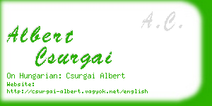 albert csurgai business card